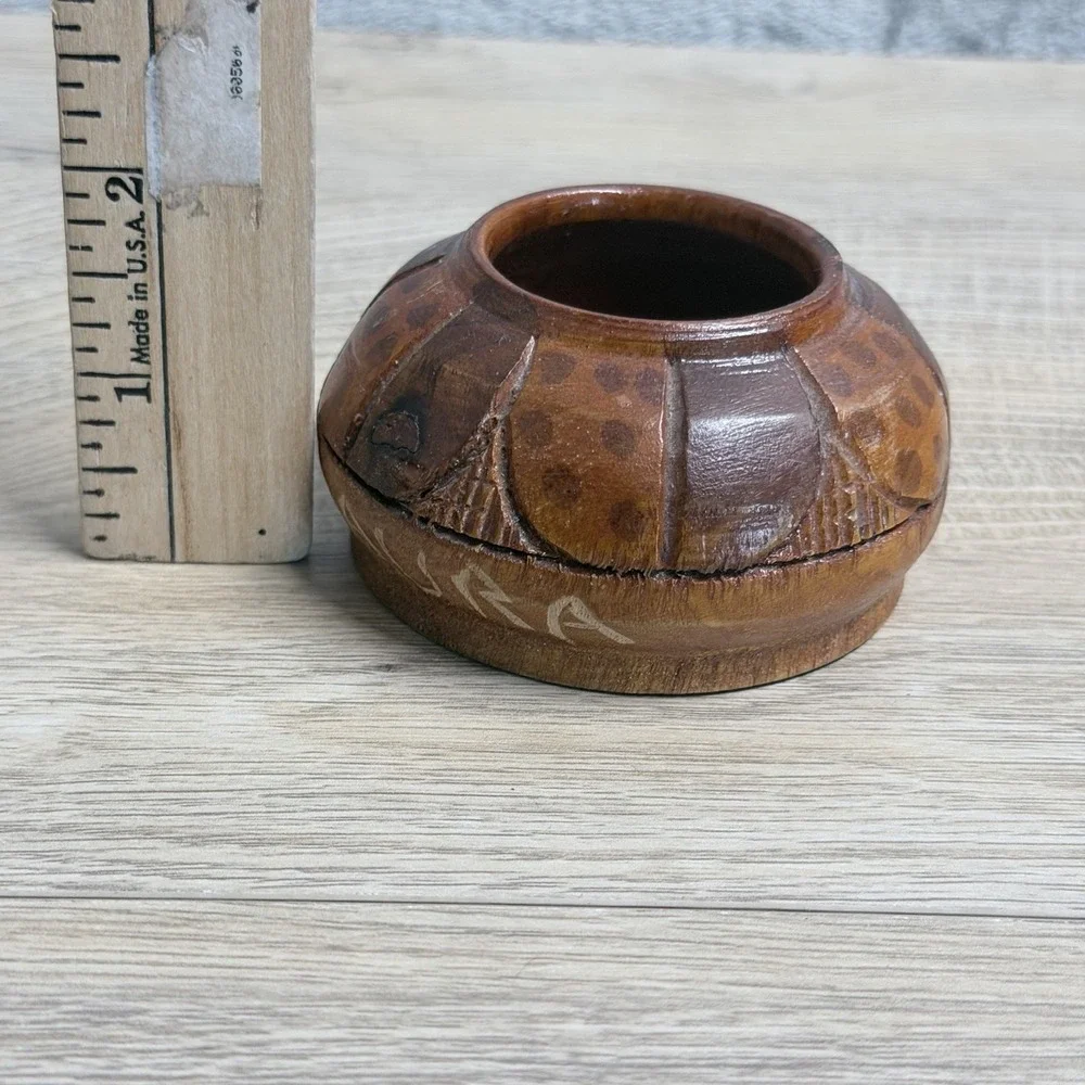 Vintage Hand Carved Wooden Bowl Rustic Boho Primitive Tribal Home‎ Decor Laura